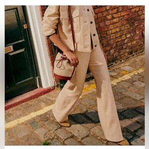 Sezane Martin Trousers Ecru Chiné - Size 4